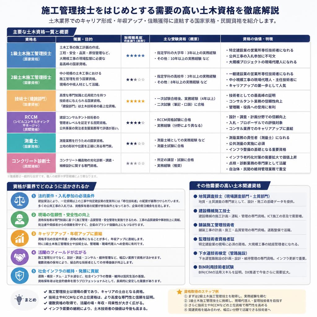 5. 主な土木資格とその役割
