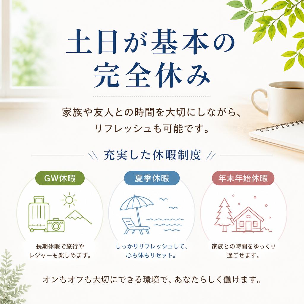 休日を大切にする働き方
